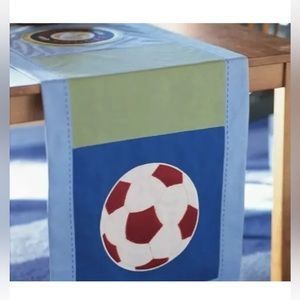 Pottery Barn Kids World Soccer Cotton Table Runner 17" x 70"